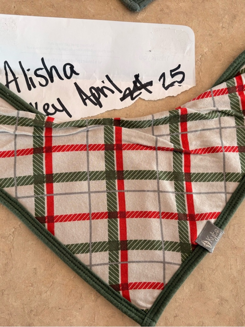 Kyte BABY Plaid Bandana Bib in Red and Green